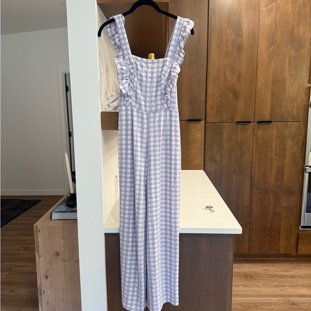 Urban Outfitters Purple Gingham Jumpsuit